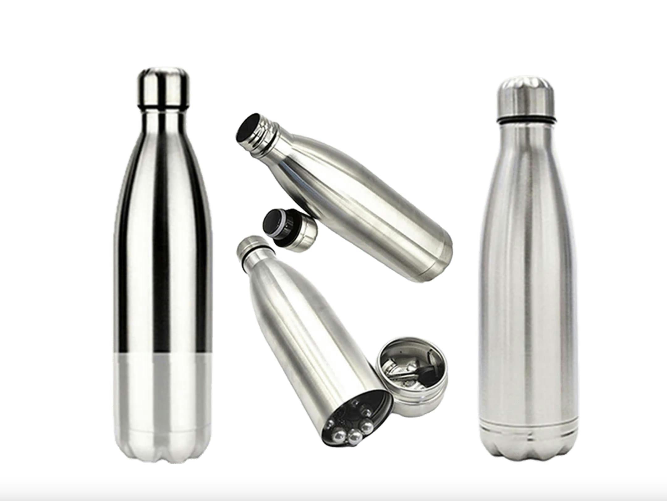 700ml Thermos Bottle with Lid - Dual Function Hidden Compartment (Silver)