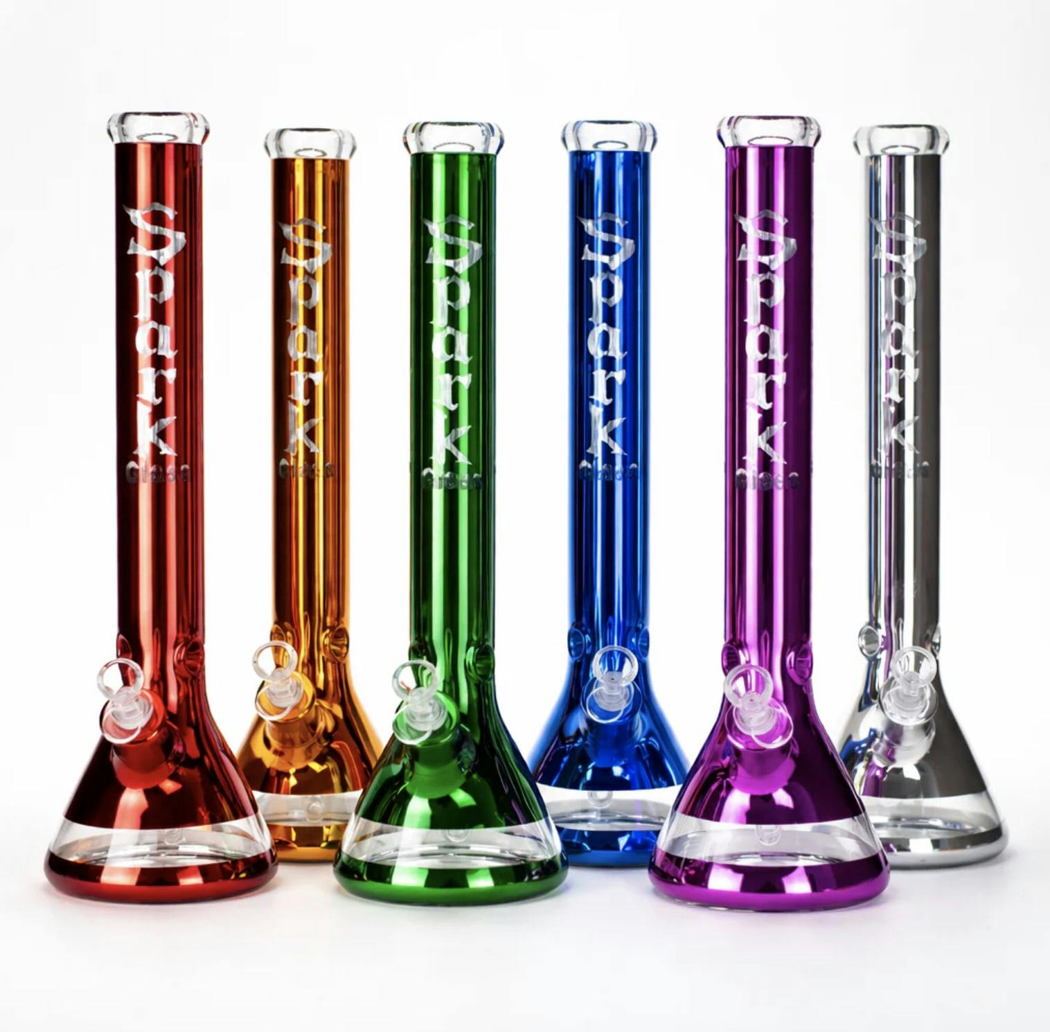 18" SPARK - 7mm Metallic Classic Beaker Bong