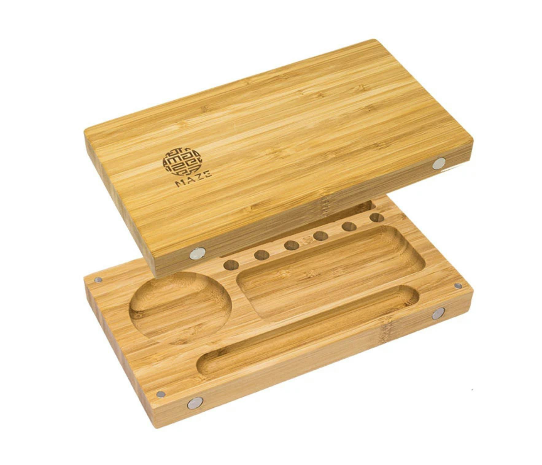 MAZE Bamboo Tray with Magnetic Lid