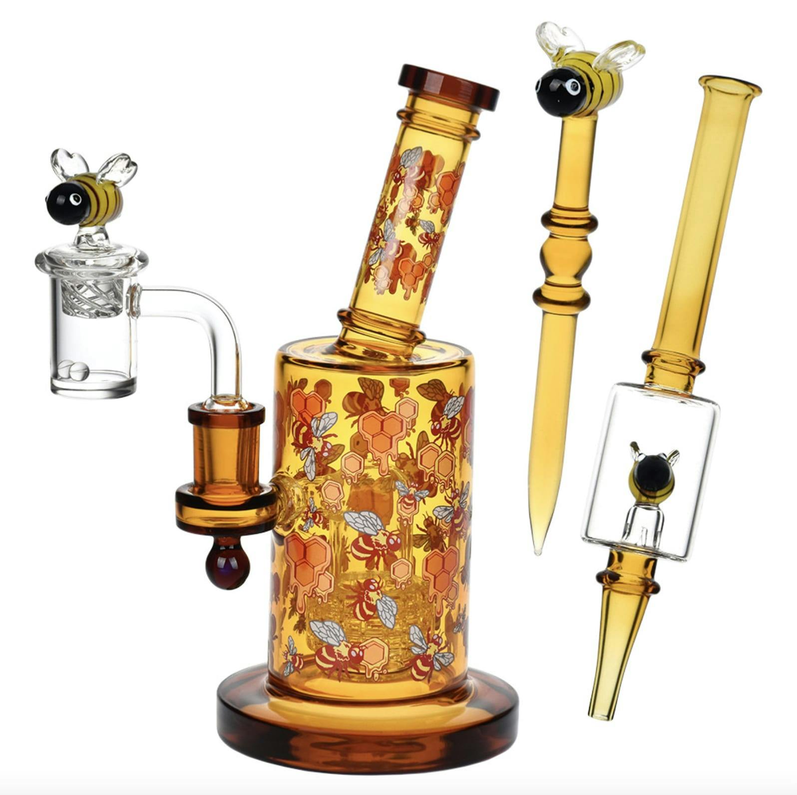 8" Pulsar - Beez Hits Series Glow Dab Rig Kit