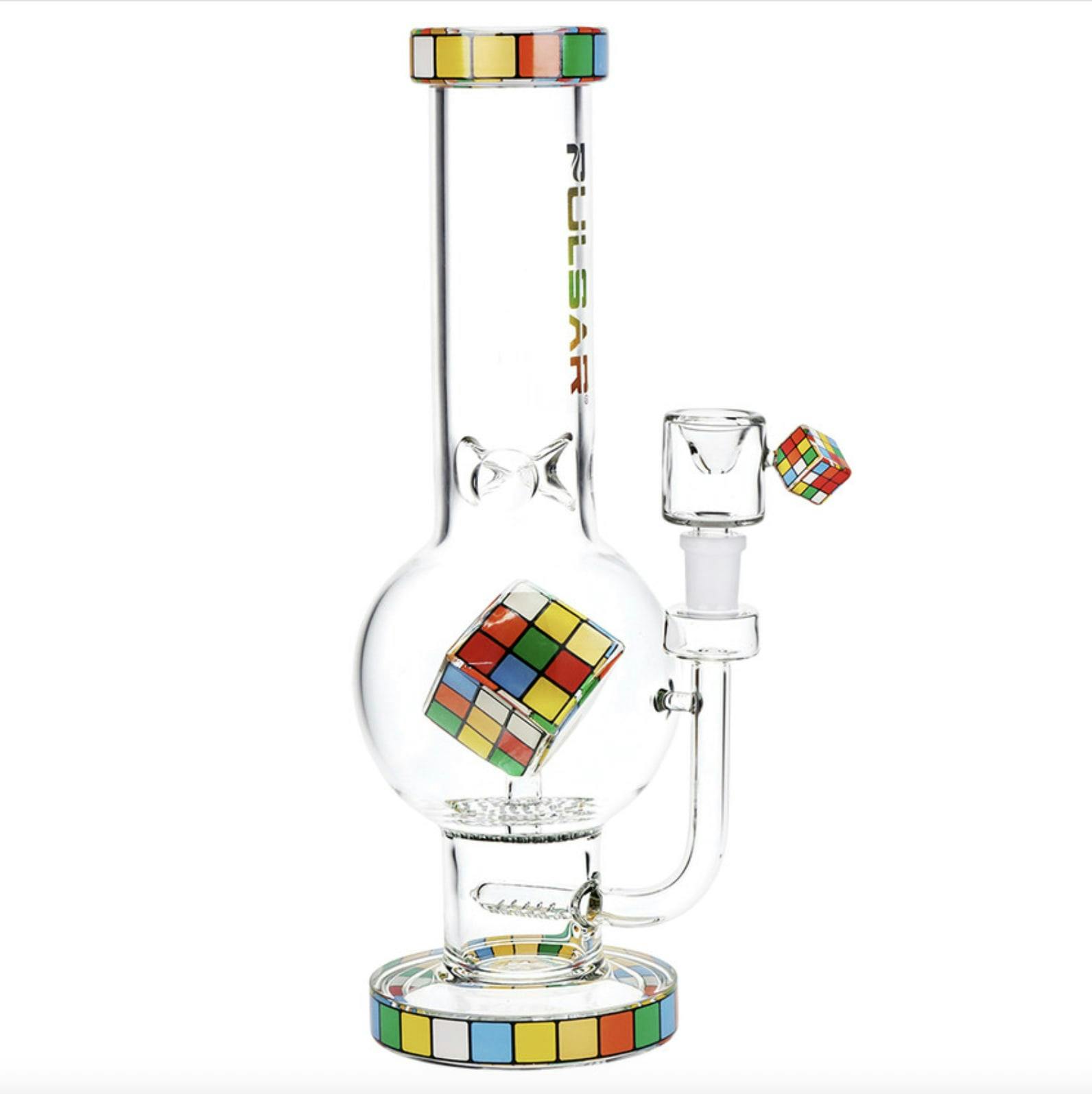 12.5 Pulsar - Rubik's Cube Perc Bubble Base Bong
