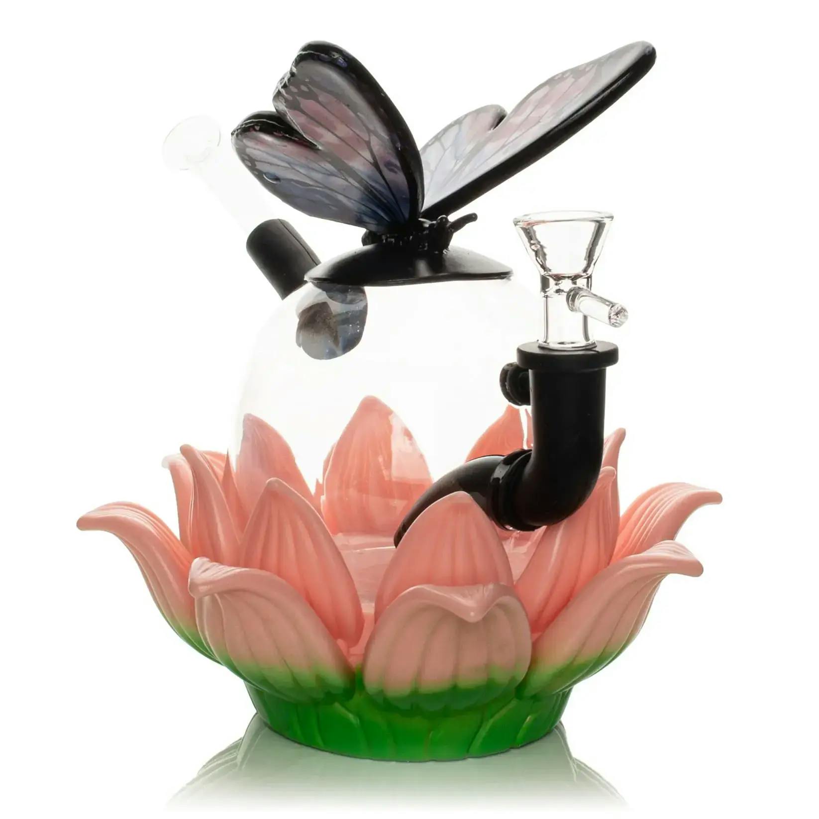 7" Lotus Flower w/ Butterfly Bong