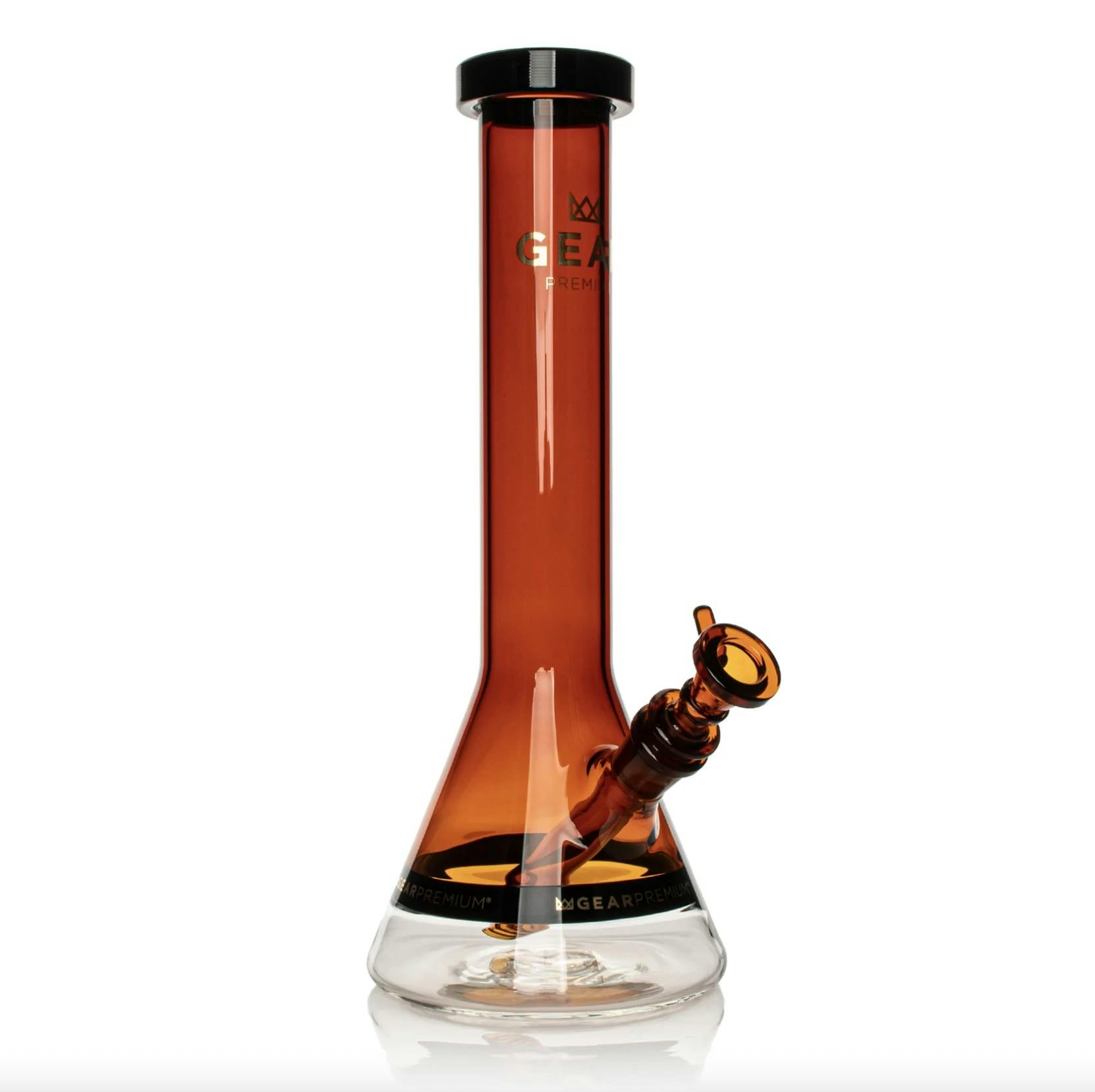 GEAR Premium 12" Amber Tuxedo Swank Beaker Tube Glass Bong