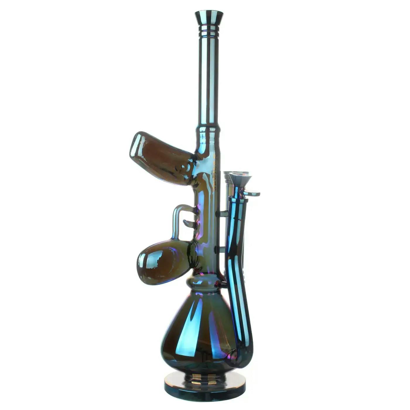 18" AK-47 Style Electroplated Glass Bong