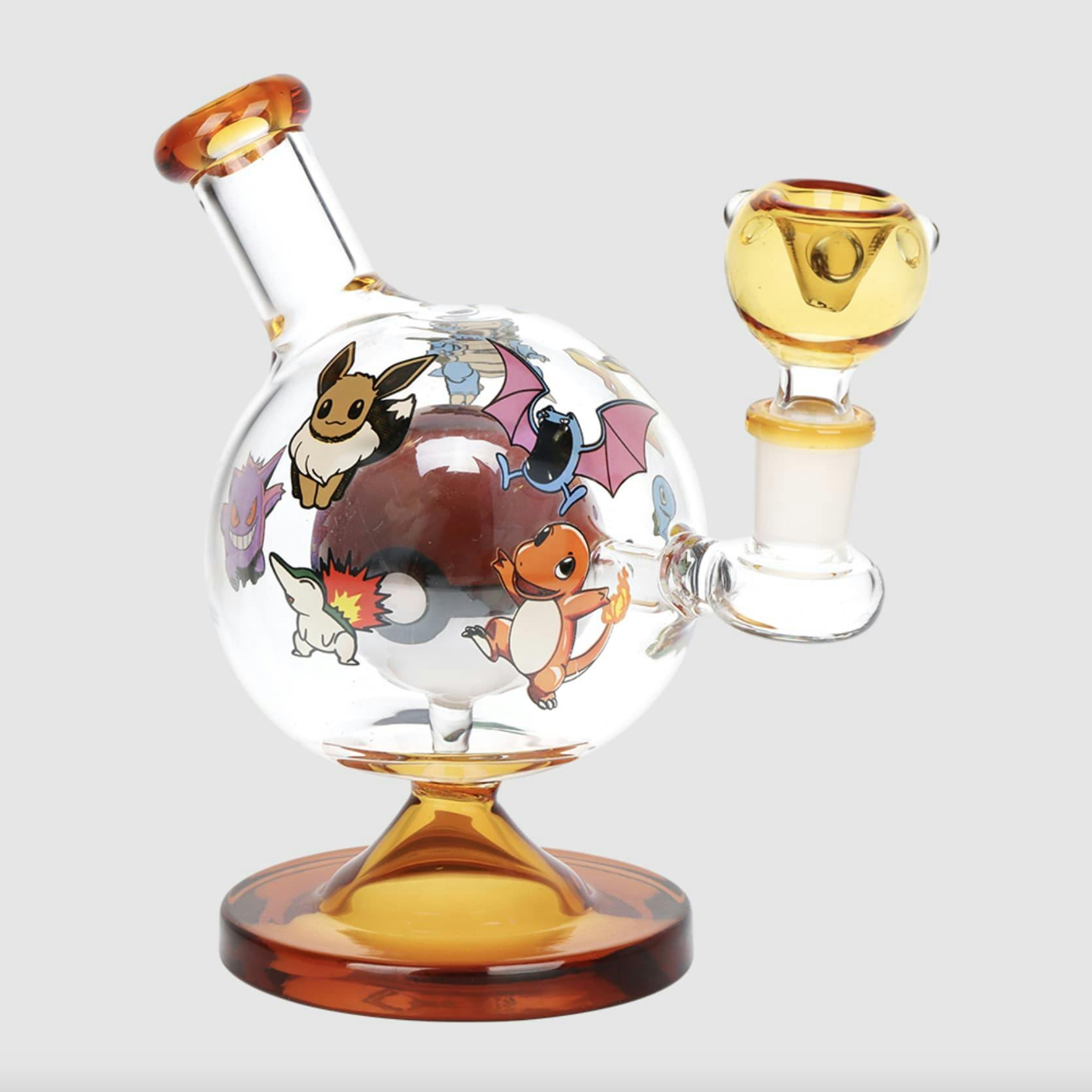 14mm / 6" Pokeball and Pokemon Glass Bong
