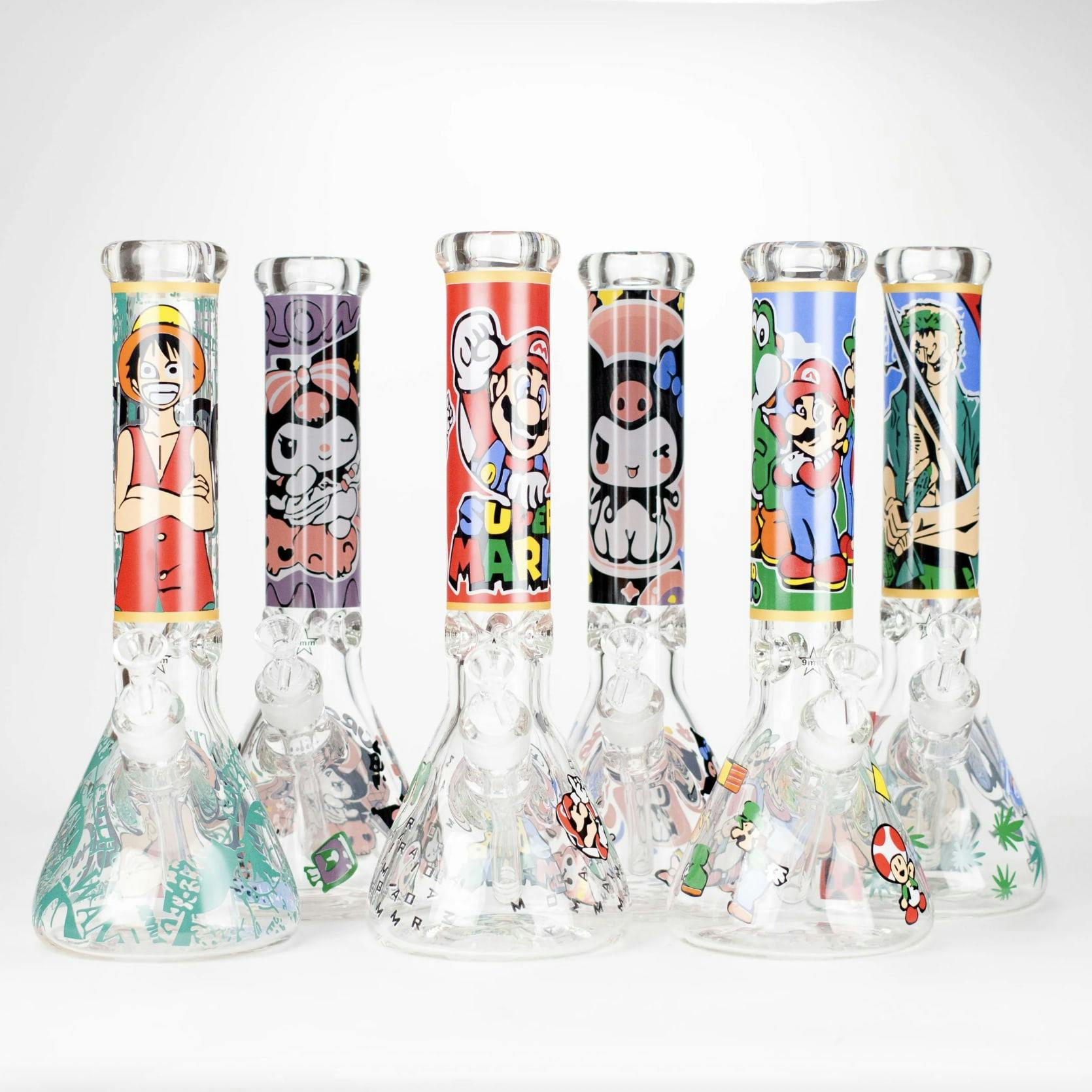 14" Cartoon Character Design 9mm glass Bong