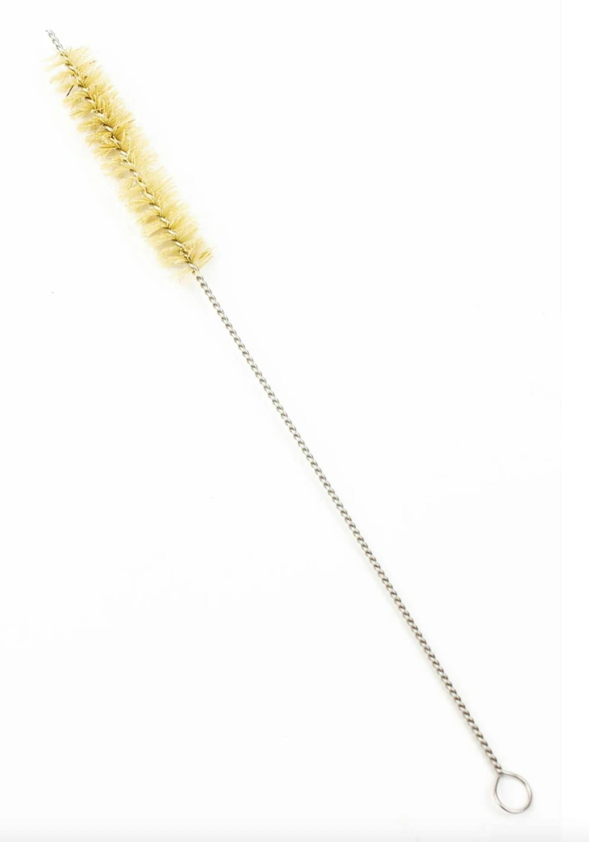 Acid Secs - 15/19mm 10" Long Reinforced Stainless Steel and Hemp Bristles Cleaning Brushes