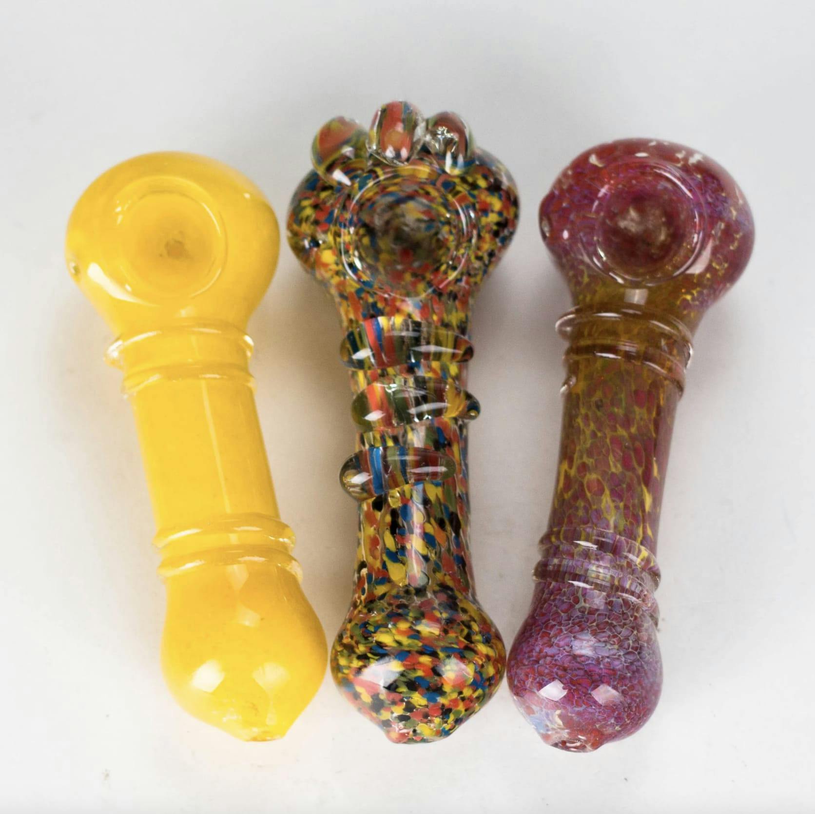 6" Heavy Fancy Glass Hand Pipe Durable Design