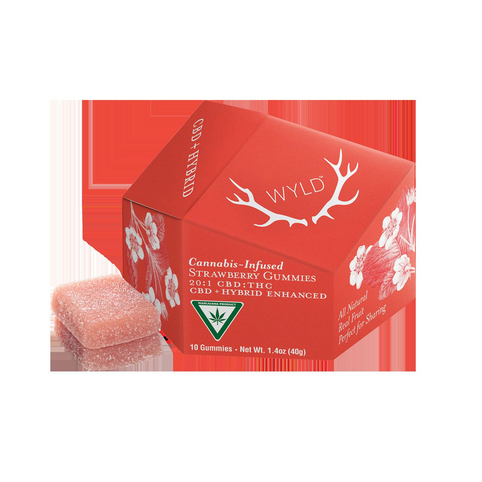 Strawberry Gummies (1mg THC, 20mg CBD Each | 10mg THC, 200mg CBD Total)