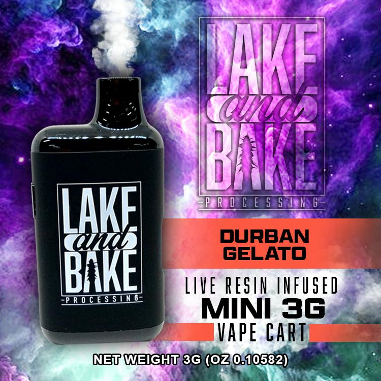 LAKE AND BAKE LIVE RESIN DURBAN GELATO VAPE 3G