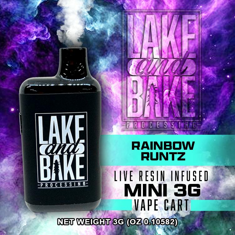 LAKE AND BAKE LIVE RESIN RAINBOW RUNTZ VAPE 3G