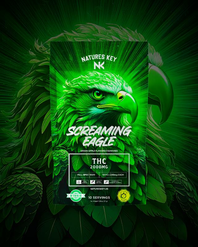 2000mg THC NANO Screamin Eagle Apple Hybrid - Gummies