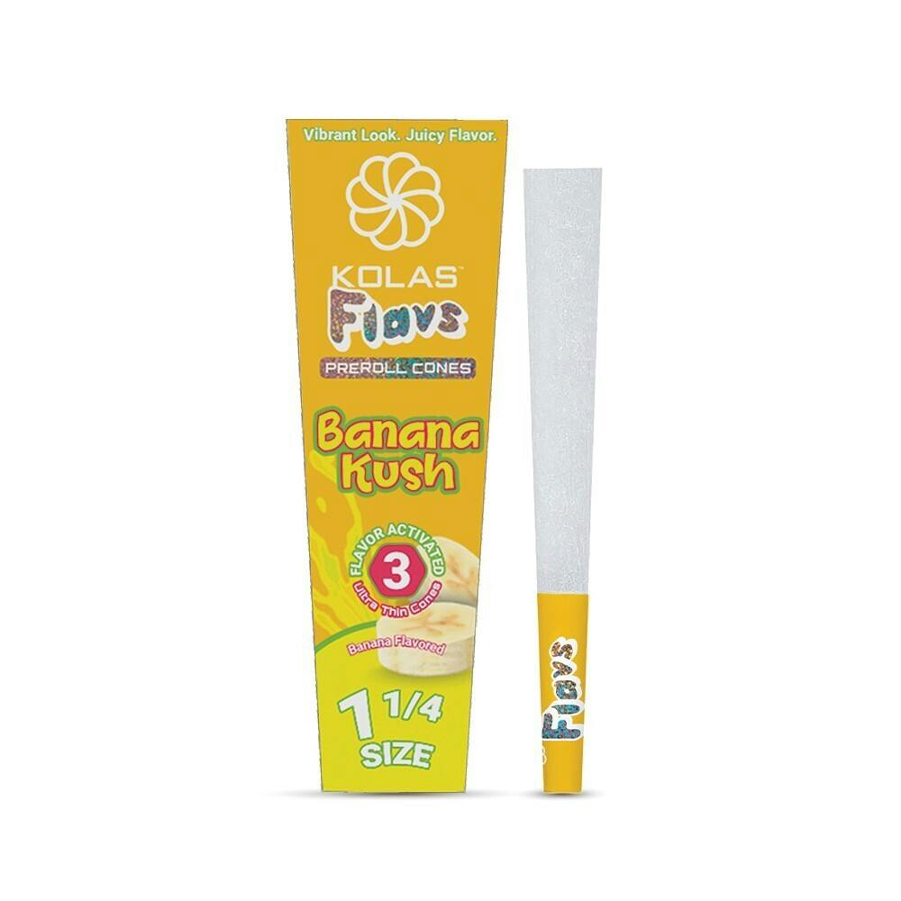 Kolas Branded Cones Flavs 3pk Banana Kush