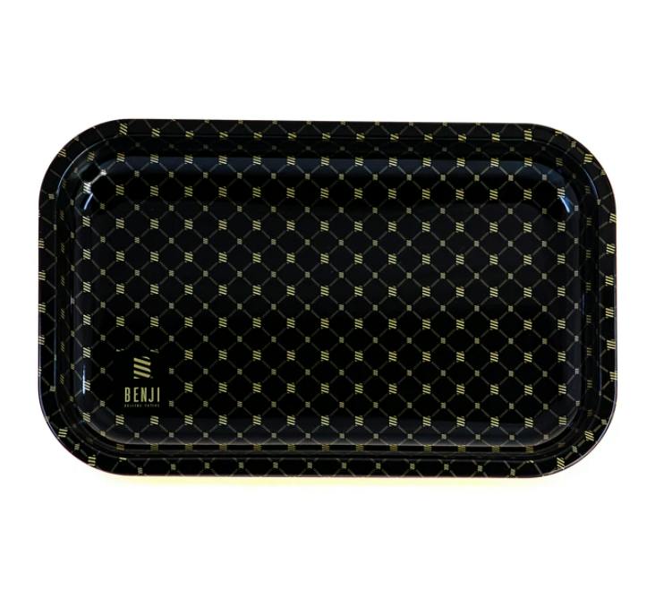 Benji Black Plaid Tray