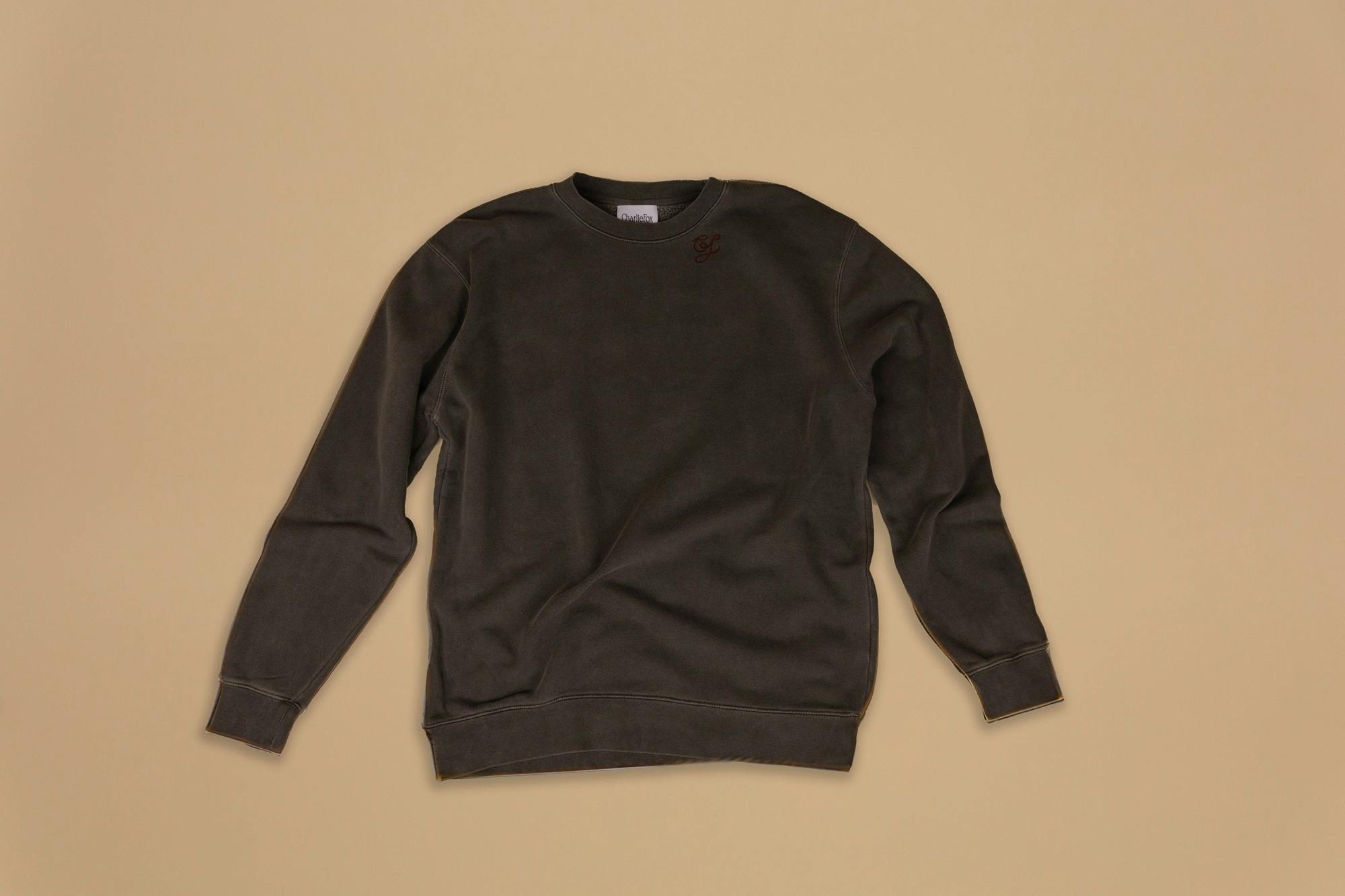 Men's Heavyweight Sweatshirt with Burgundy Logo