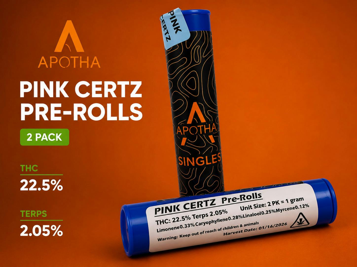 Pink Certz | Joints | 1g | 2pk at Kudzu Cannabis