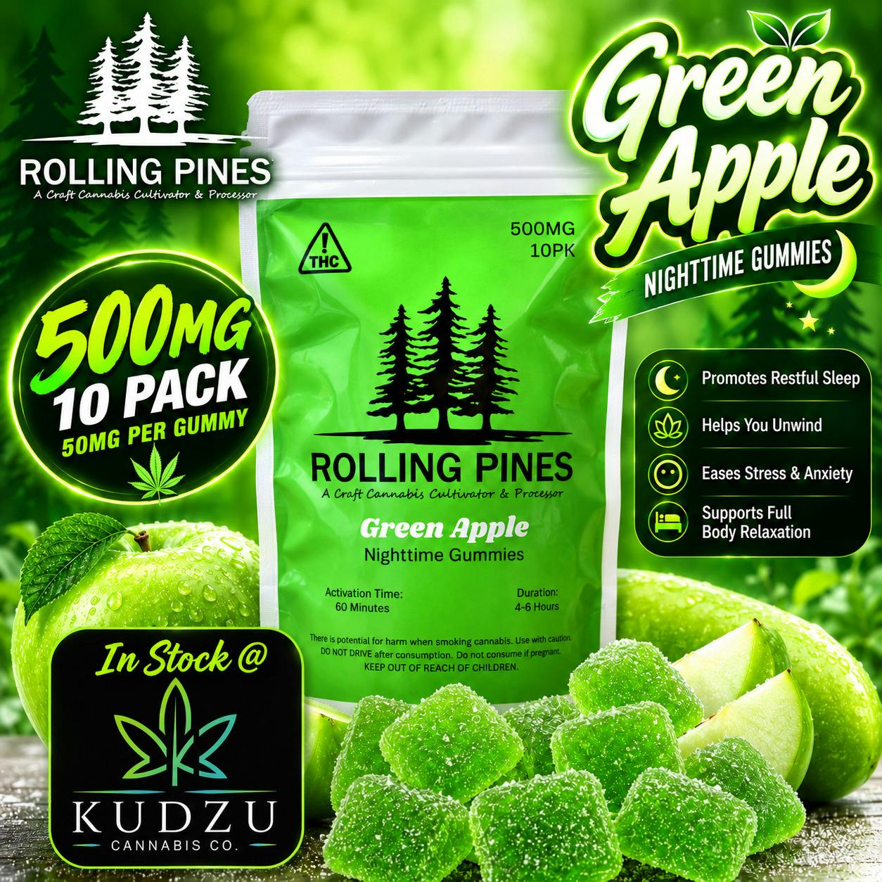 500mg Green Apple Nightime