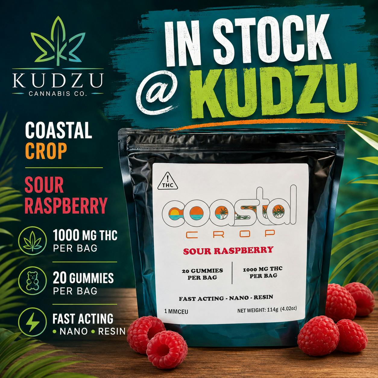 1000mg RSO Sour Raspberry
