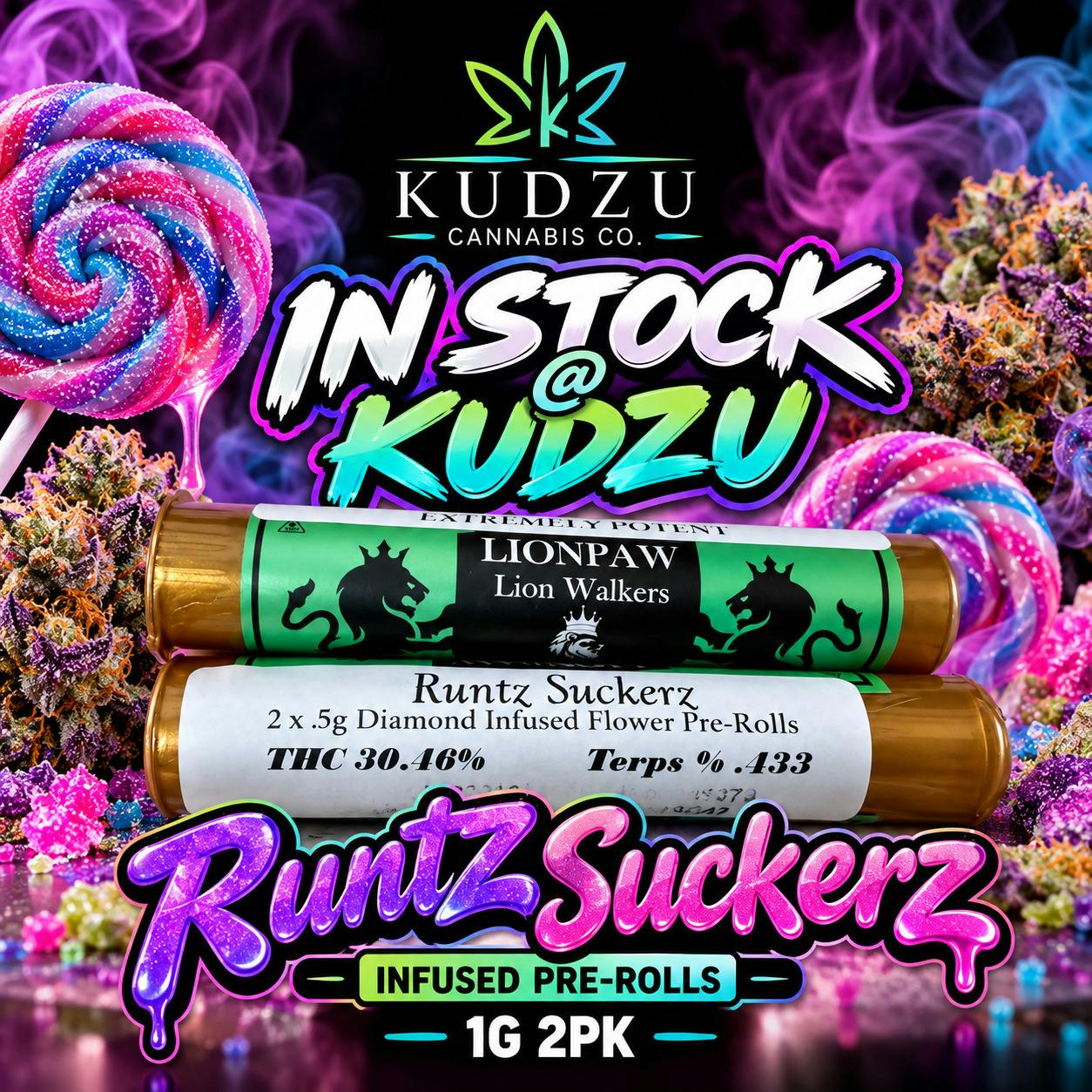 1g 2pk Runtz Suckers Infused PreRoll