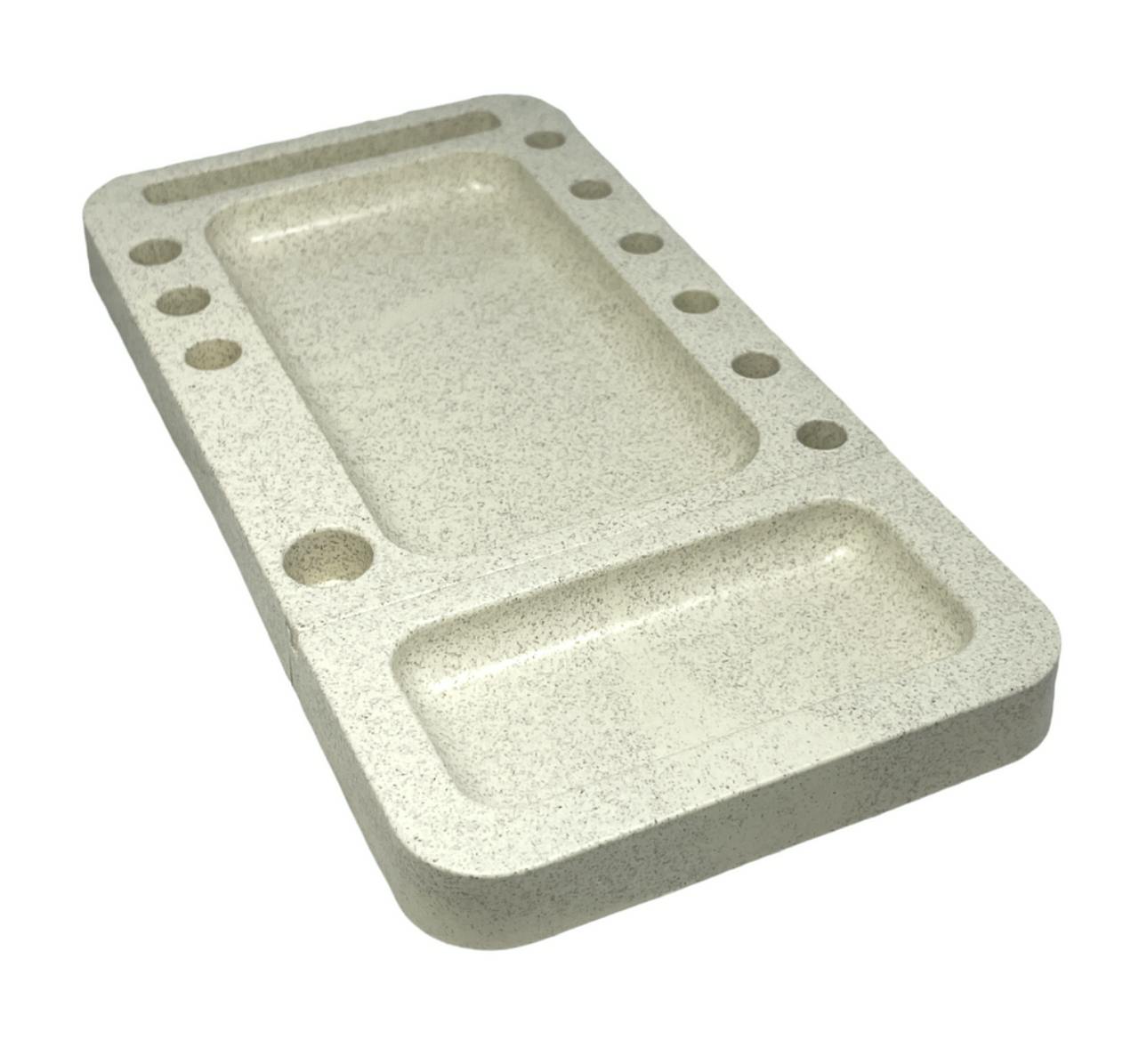 Bio Wheat Plastic 2 Piece Rolling Tray- White