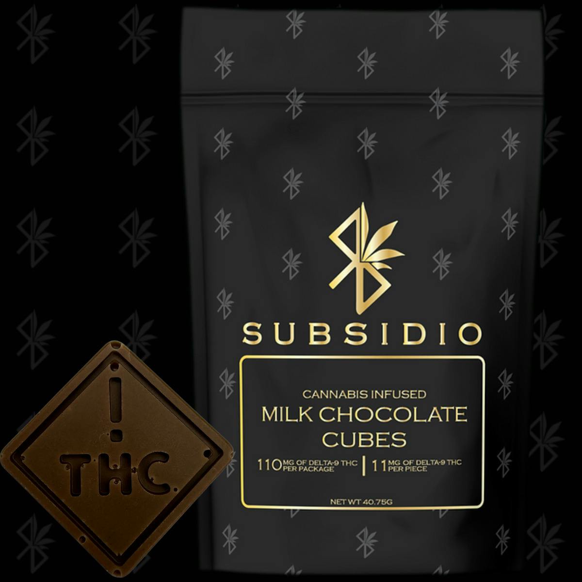 Subsidio | Milk Chocolate 10pc | 110mg Nano Infused Cubes
