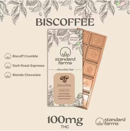 Standard Farms | Biscoffee | 100mg Blonde Chocolate Bar