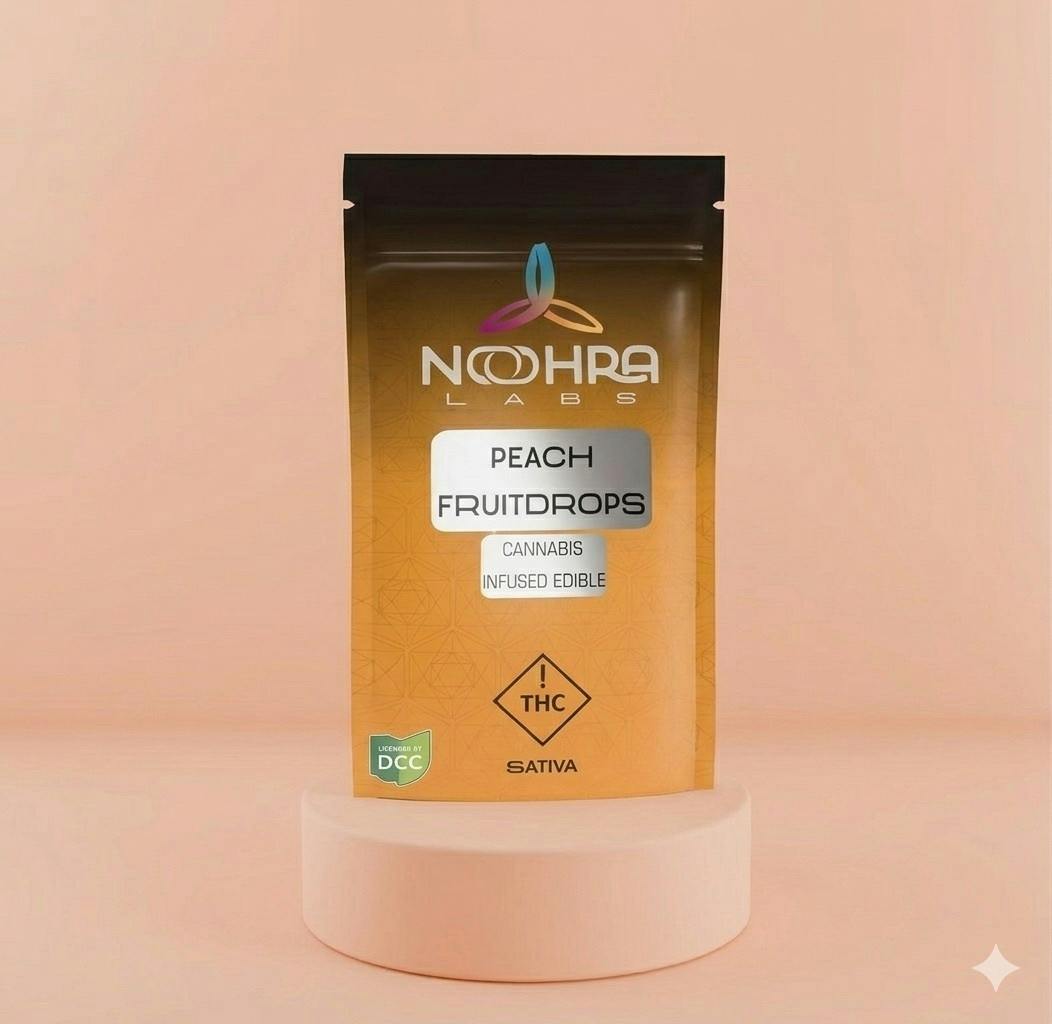 Noohra Labs | Peach 5pc | 100mg Fruit Drops