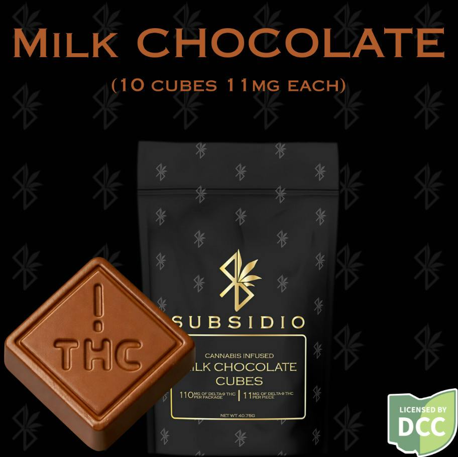 Subsidio | Milk Chocolate 10pc | 110mg Cubes