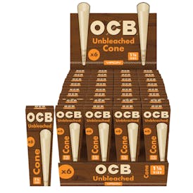 OCB Unbleached Cones - | 1/4 - 6 Pack