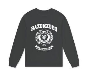 Bazonzoes Collegiate Crewneck | Charcoal Gray (Medium)