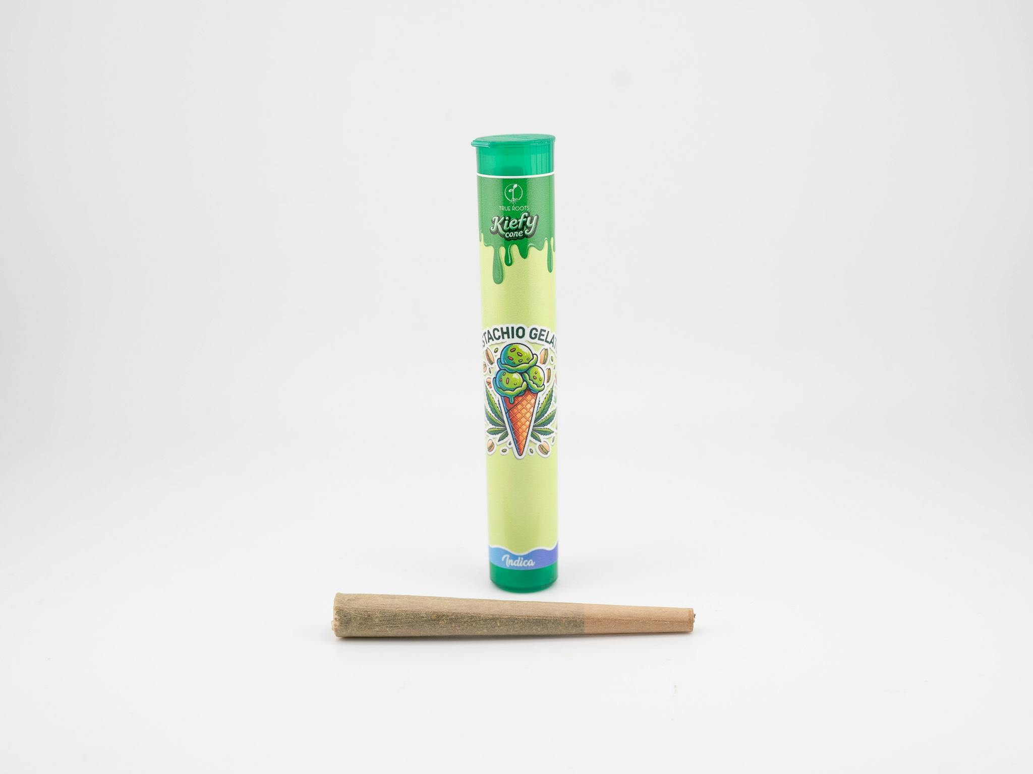 True Roots Kiefy Cone Pistachio Gelato (I) 1g Infused Preroll