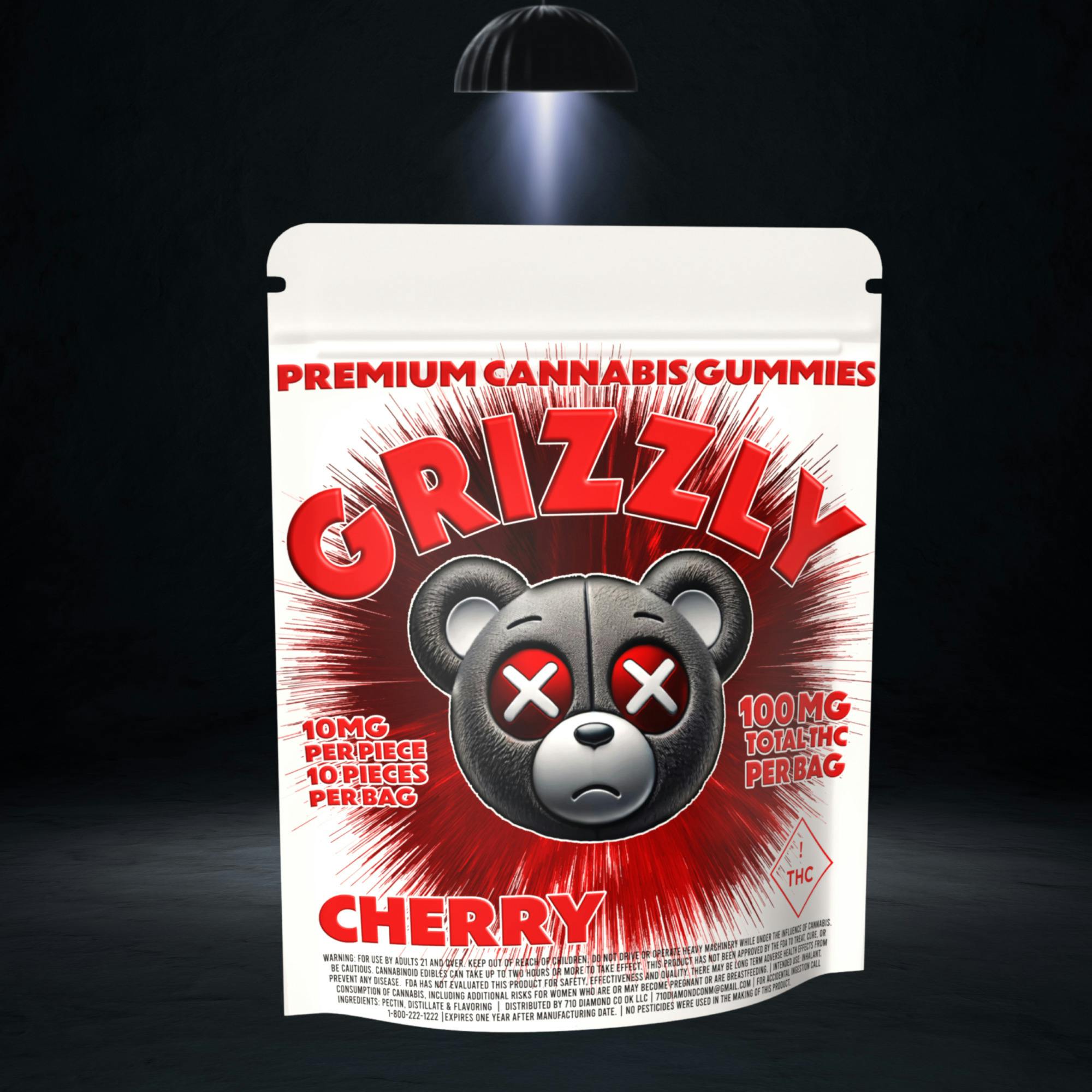 Grizzly 100mg Gummies | Cherry at Nitro Organics