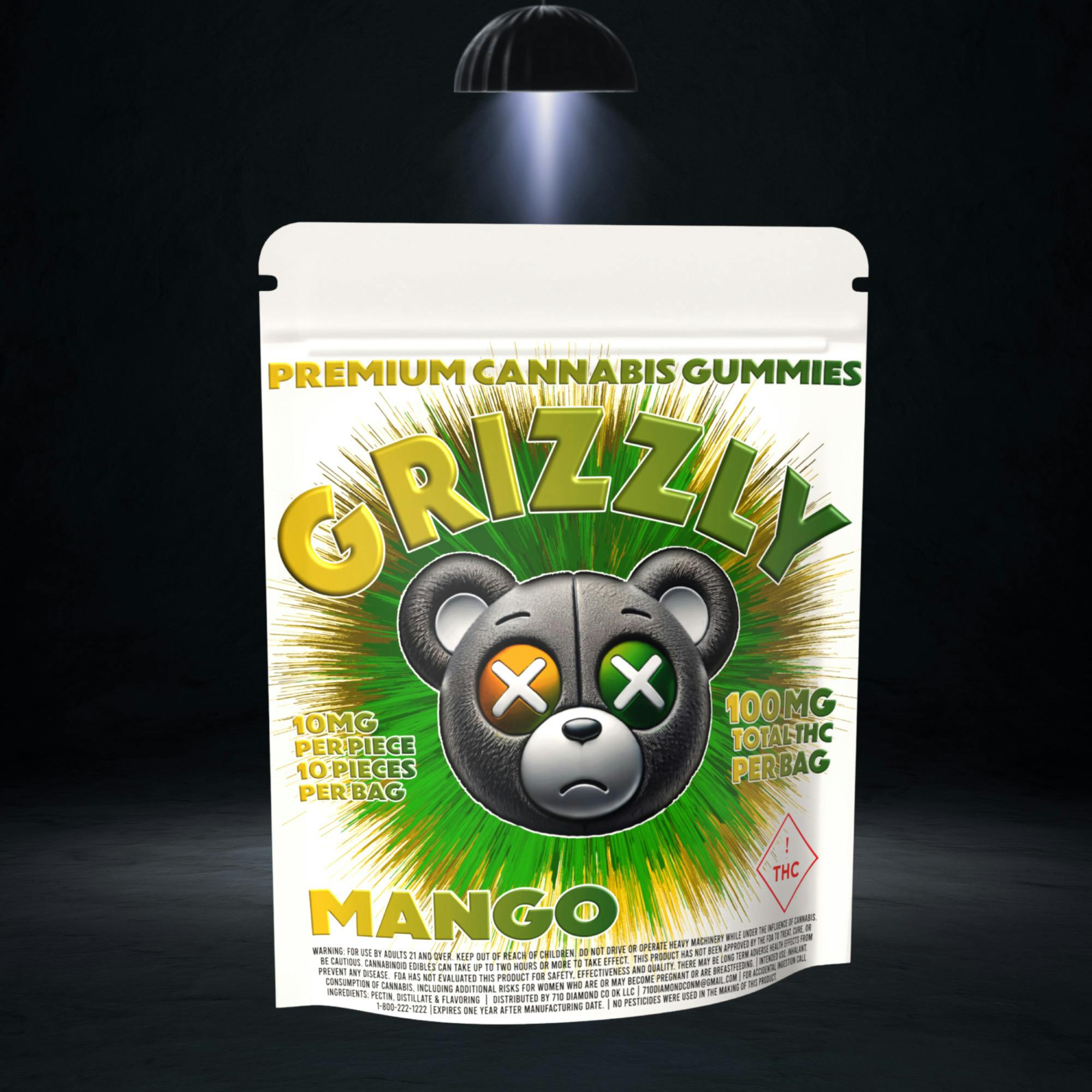 Grizzly 100mg Gummies | Mango at Nitro Organics