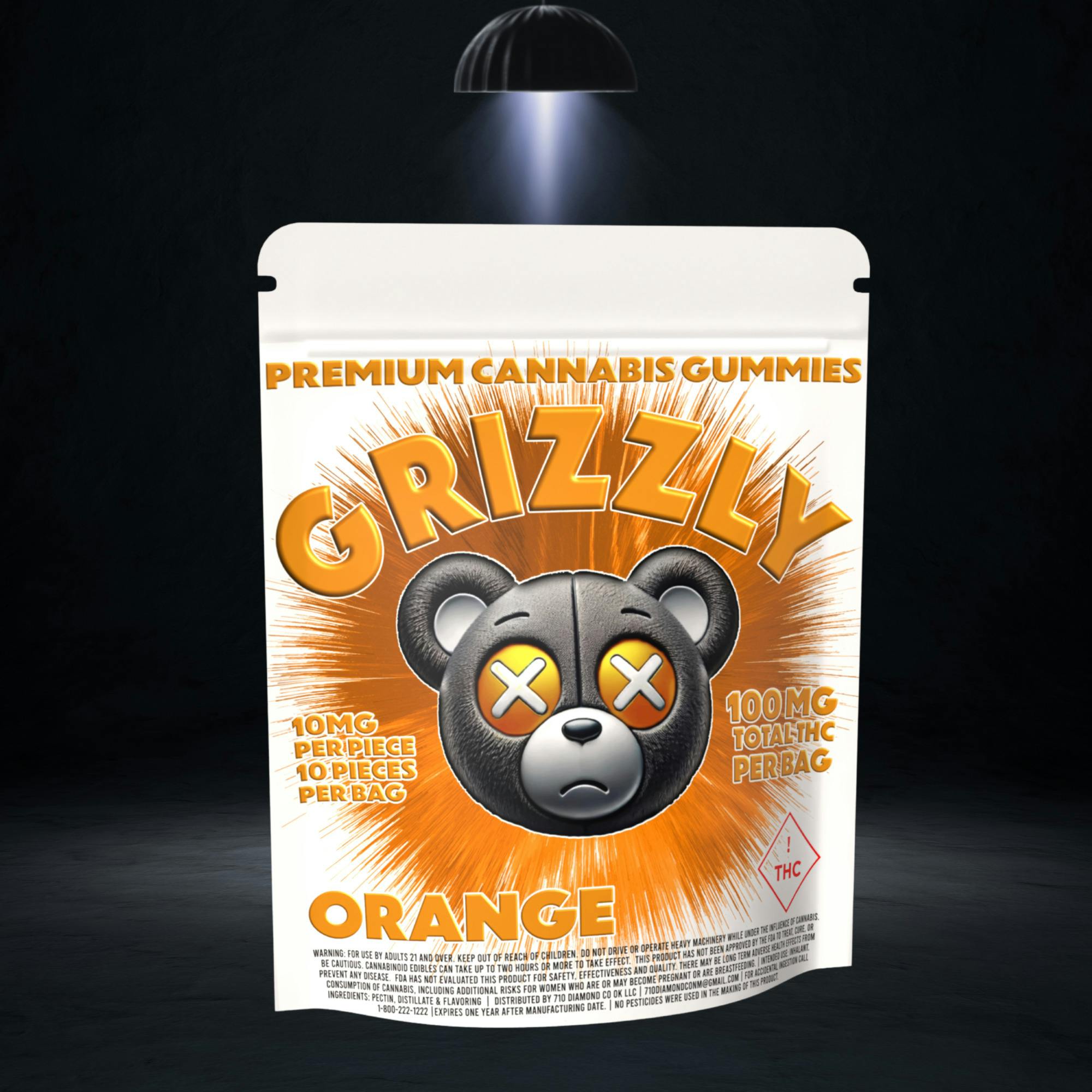 Grizzly 100mg Gummies | Orange at Nitro Organics