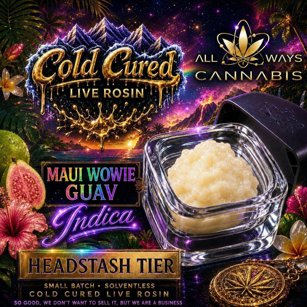 HEADSTASH TIER | 1g Cold Cured Live Rosin | Maui Wowie X Guava at Nitro Organics