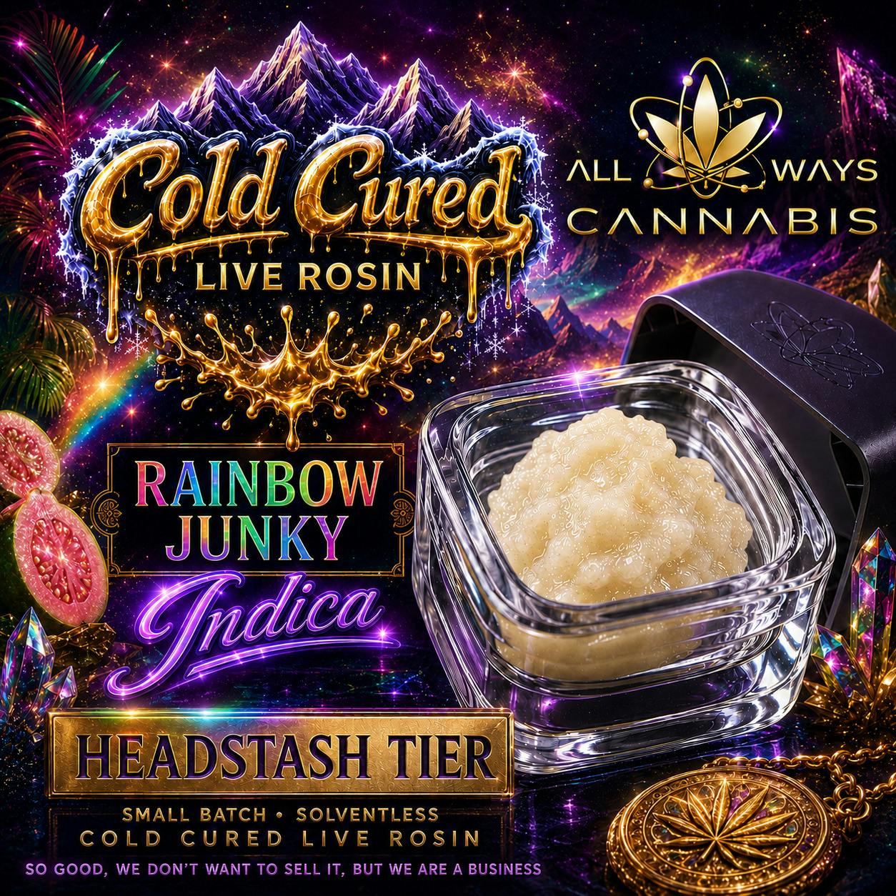 HEADSTASH TIER | 1g Cold Cured Live Rosin | Rainbow Junkie at Nitro Organics