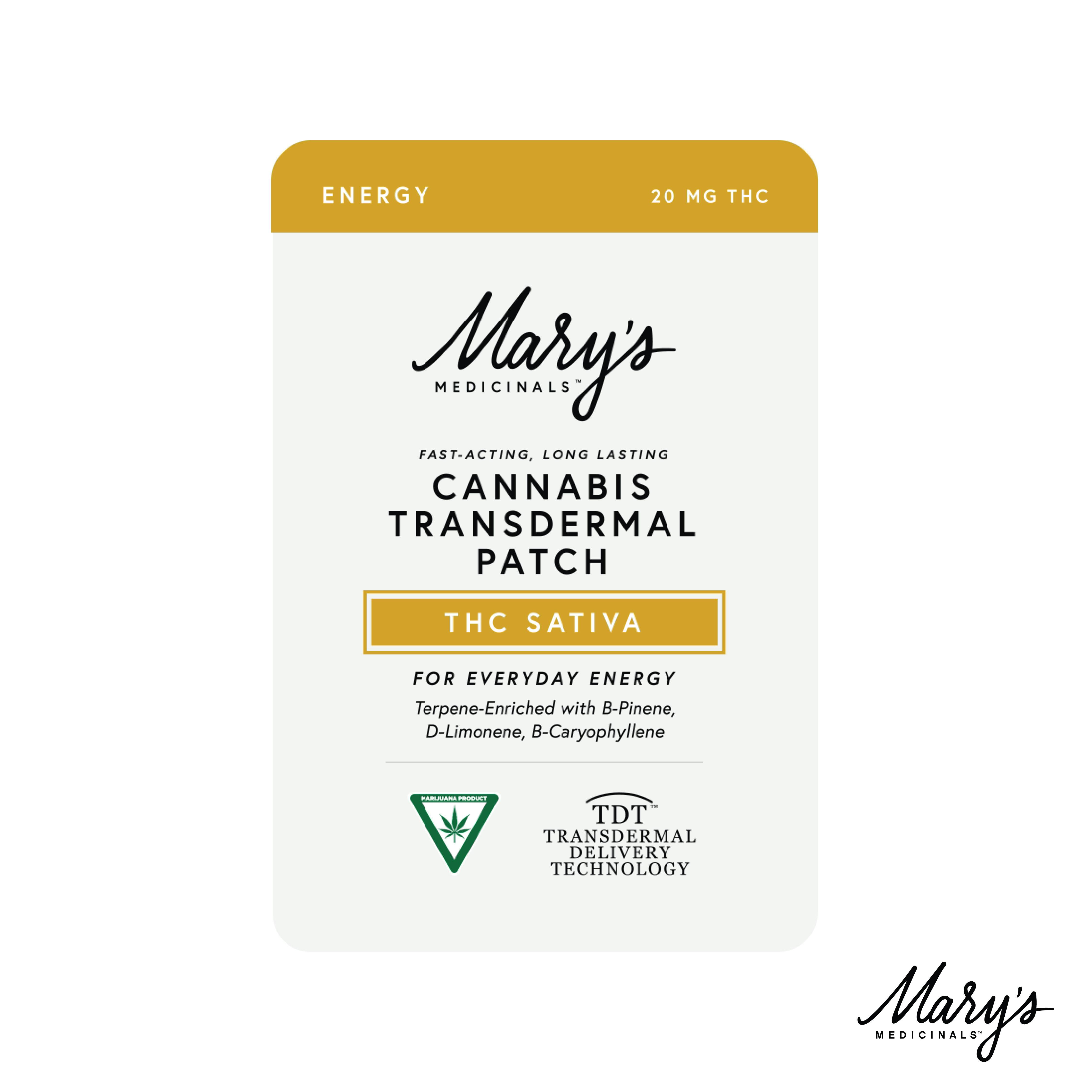 Mary's | 20mg Transdermal Patch | Energy (Sativa)