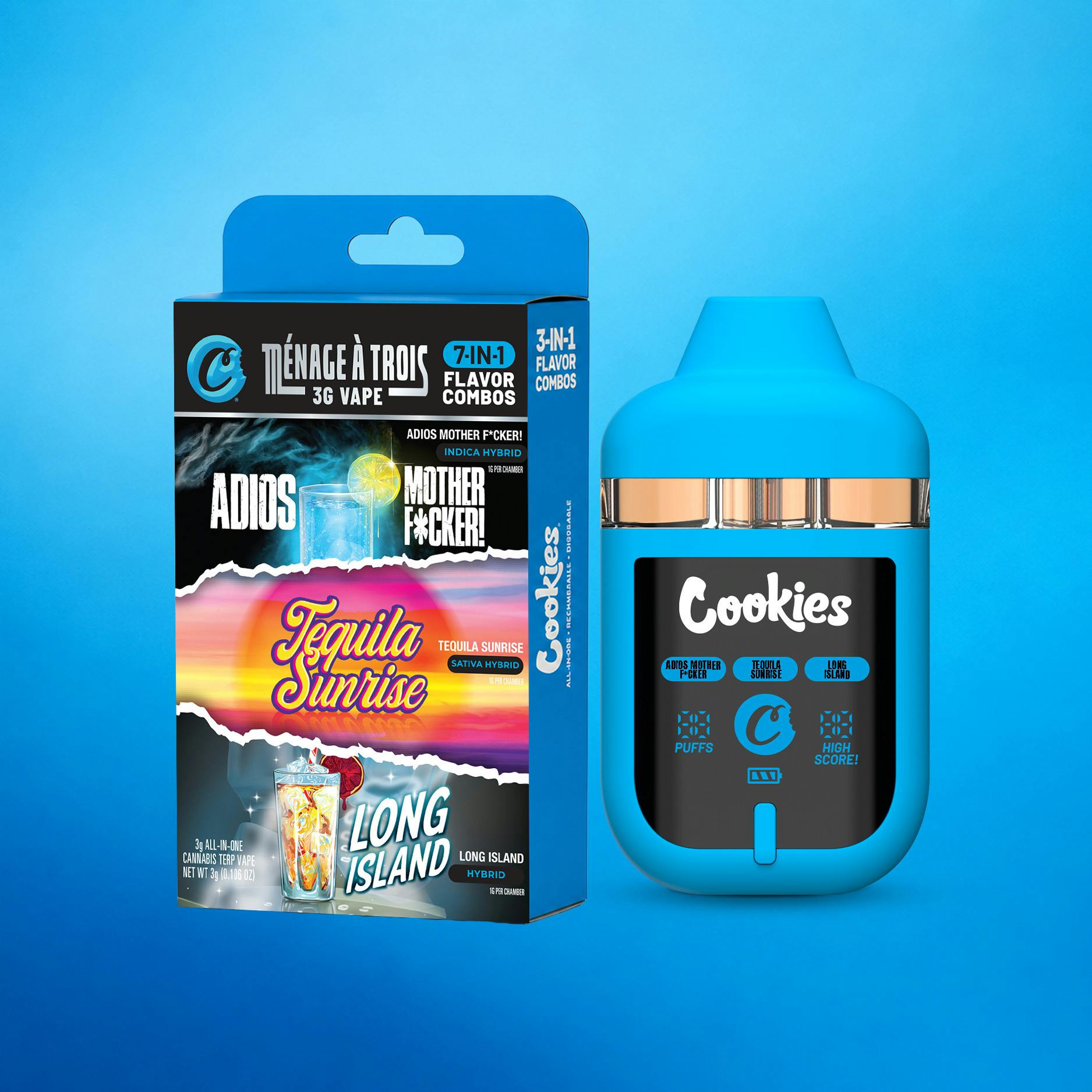 Cookies | 3g Triple Chamber Disposable | Tequila Sunrise x Adios MF x Long Island