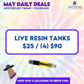 *May Steals* Live Resin Tanks $25 / (4) $90