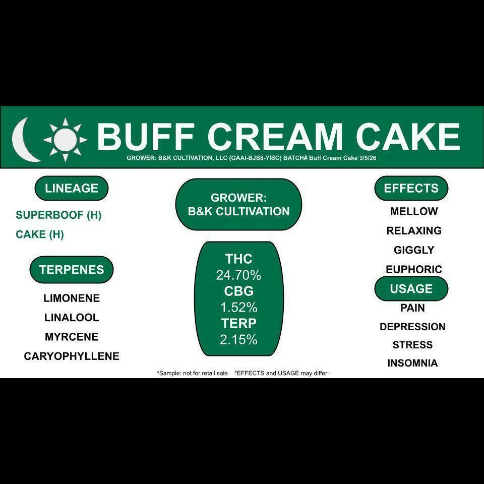 Buds | 3.5g | Buff Cream Cake - $17/EIGHTH