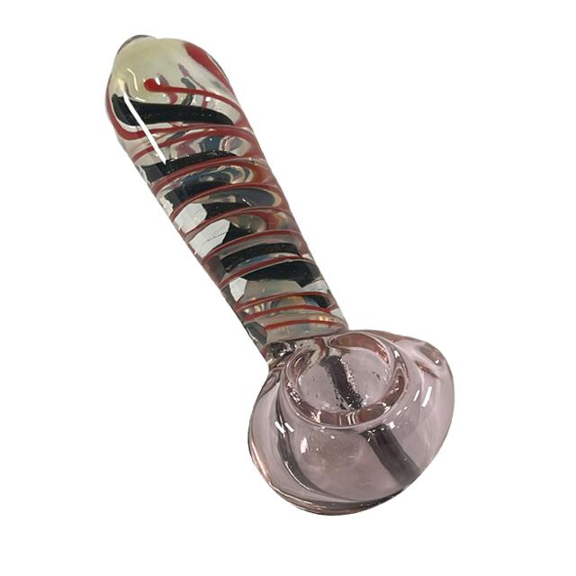 Bamboo Blaze - Glass 5 Inch Spiral Stripe Pipe