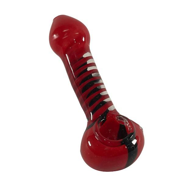 Bamboo Blaze - Glass 4.5 Inch Spiral Stripe Pipe