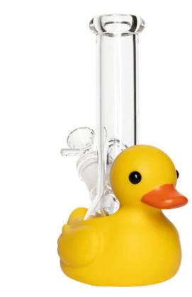LIT Silicone 8" PVC & Glass Rubber Ducky Bong