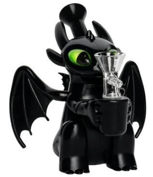 LIT Silicone 5.5" Black Dragon Bong