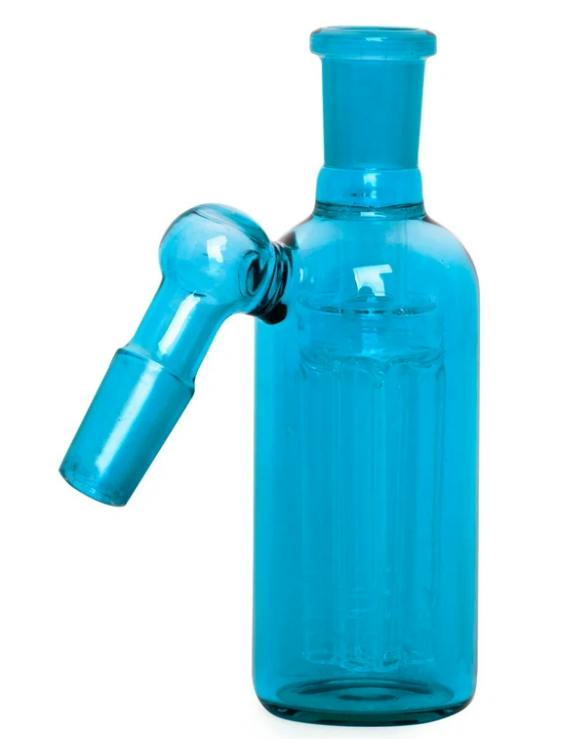 14mm 45 Degree Blue Day Glow Ash Catcher W/4-Arm Tree Perc