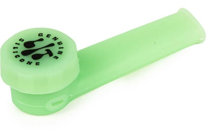 LIT Silicone Hand Pipe Green Glow-In-The-Dark