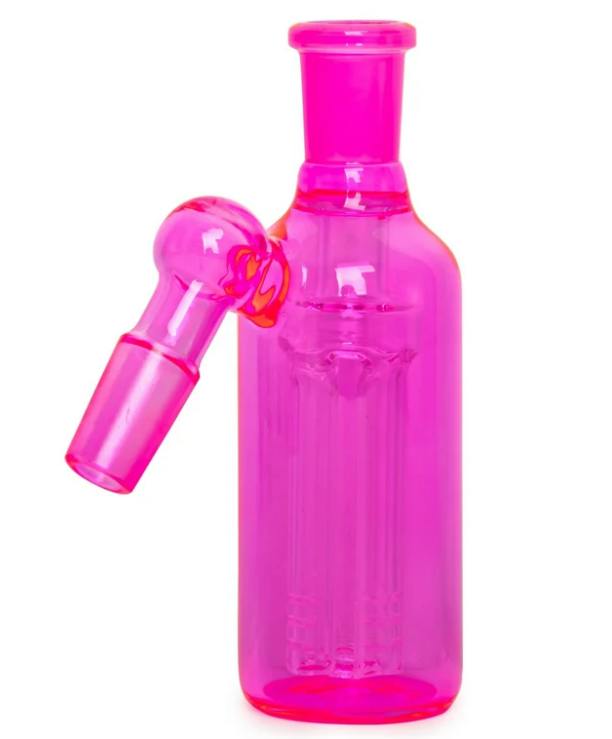 14mm 45 Degree Pink Day Glow Ash Catcher W/4-Arm Tree Perc