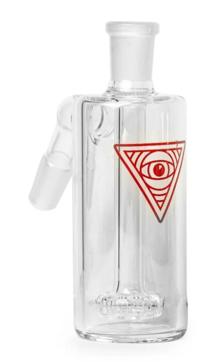 Red Eye Glass 14mm 45 Degree Clear Ash Catcher W/UFO Perc