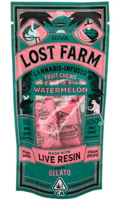 Watermelon 'Gelato' Live Resin Chews | 100mg | 10ct | 10mg/ea