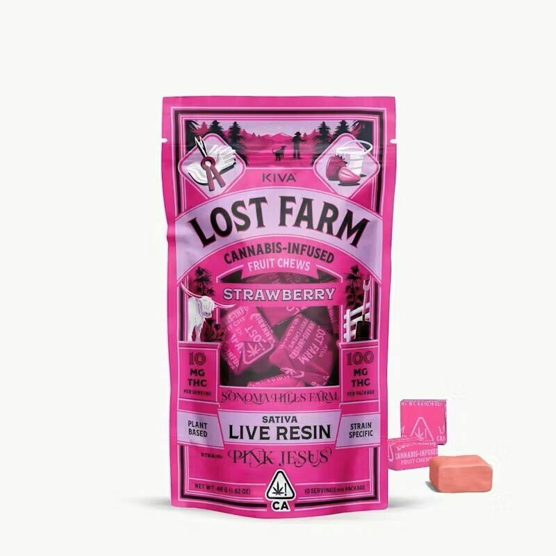 Strawberry 'Pink Jesus' Live Resin Chews | 100mg | 10ct | 10mg/ea
